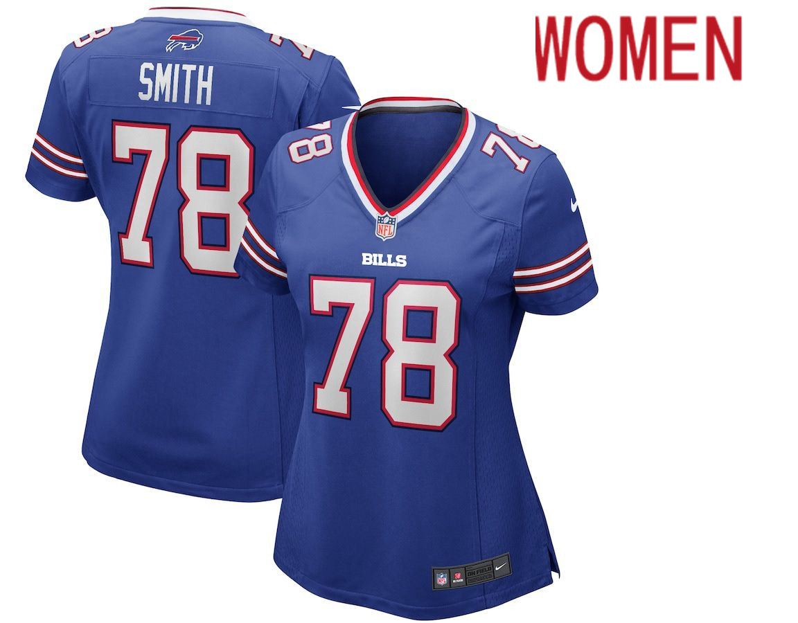 Women Buffalo Bills #78 Bruce Smith Nike Royal Game Retired Player NFL Jersey->women nfl jersey->Women Jersey